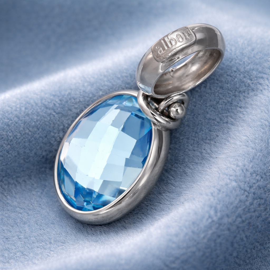 Ciondolo - 18 carati Oro bianco - 2.50ct. tw. Topazio