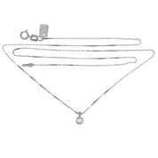 Collana con ciondolo - 18 carati Oro bianco - 0.04ct. tw. Diamante (Naturale)