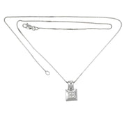 Collana con ciondolo - 18 carati Oro bianco - 0.08ct. tw. Diamante (Naturale)