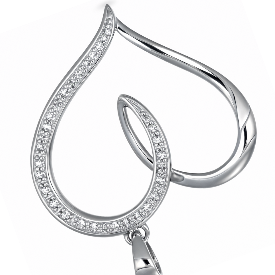 Ciondolo - 18 carati Oro bianco - 0.12ct. tw. Diamante
