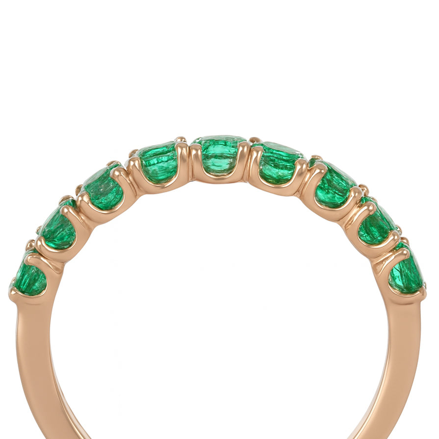 Anello - 18 carati Oro giallo - 1.08ct. tw. Smeraldo