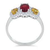 Anello - 18 carati Oro bianco, Zaffiri - Rubino - Diamanti - 2.48ct. tw.