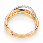 Anello - 18 carati Oro giallo, Oro rosa, Oro bianco - 0.07ct. tw. Diamante (Naturale) - Made in Italy - Handmade
