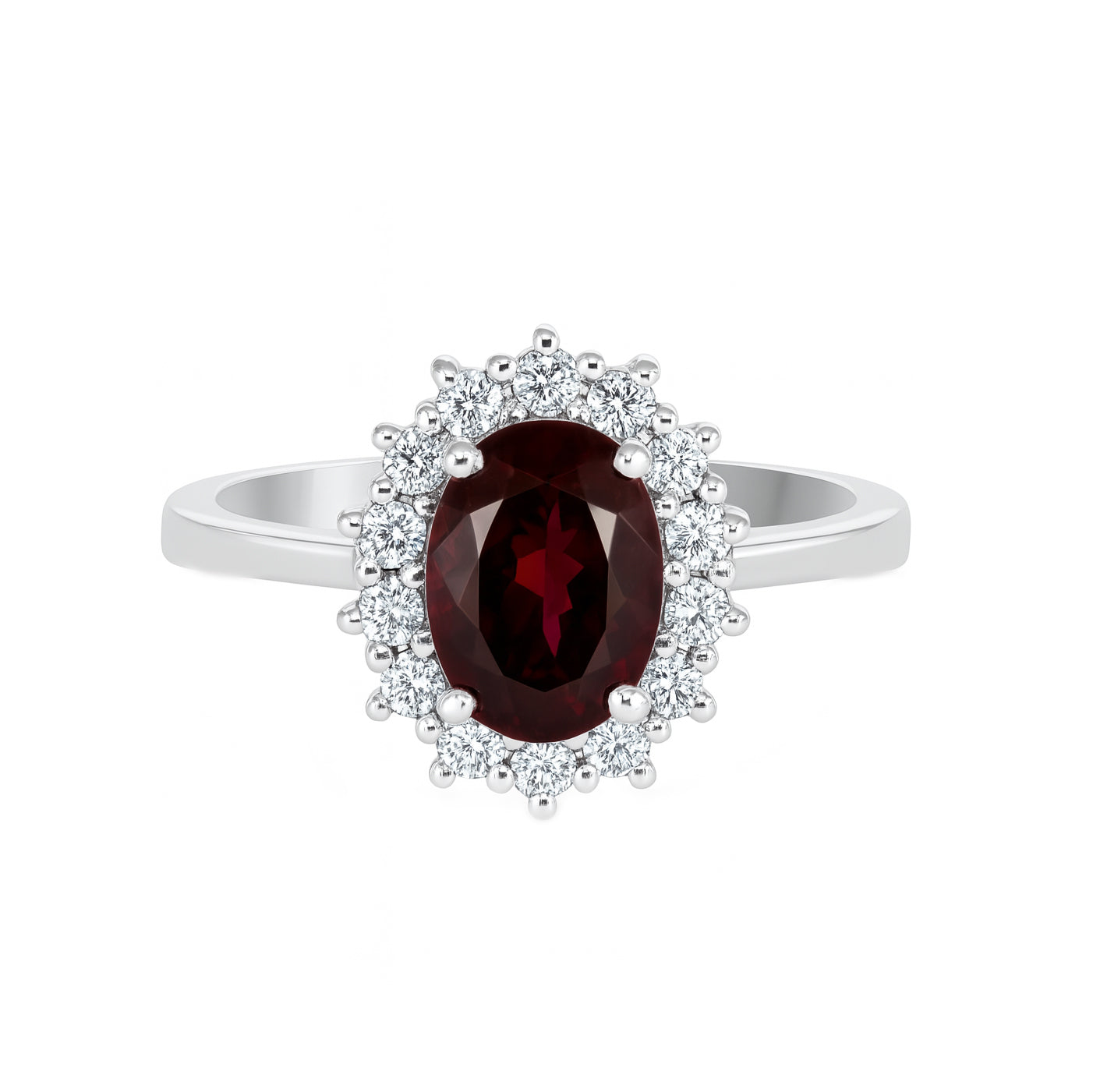 Anello - 18 carati Oro bianco - 2.13ct. tw. Tormalina - Diamante