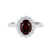 Anello - 18 carati Oro bianco - 2.13ct. tw. Tormalina - Diamante