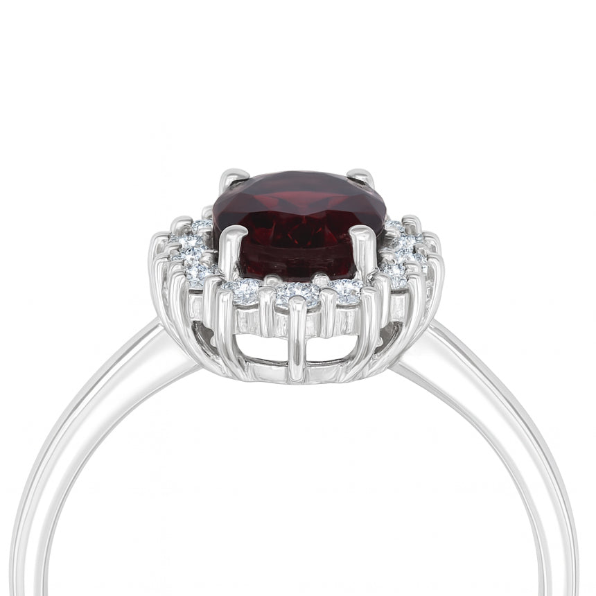 Anello - 18 carati Oro bianco - 2.13ct. tw. Tormalina - Diamante