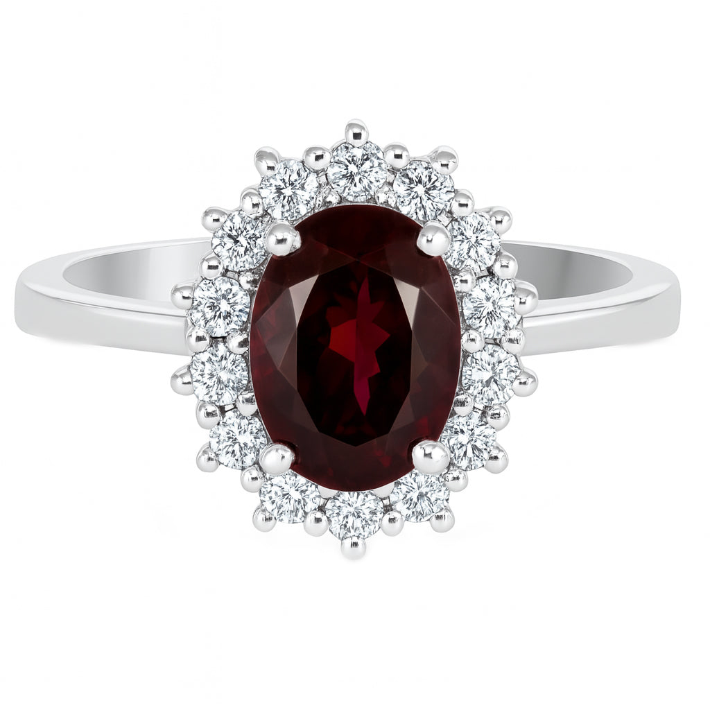 Anello - 18 carati Oro bianco - 2.13ct. tw. Tormalina - Diamante