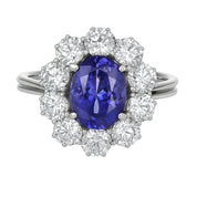 Anello - 18 carati Oro bianco - 4.10ct. tw. Tanzanite - Diamante