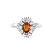 Anello - 18 carati Oro bianco Tormalina - Diamante