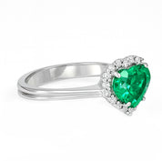 Anello - 18 carati Oro bianco - 1.95ct. tw. Smeraldo - Diamante