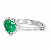 Anello - 18 carati Oro bianco - 1.95ct. tw. Smeraldo - Diamante