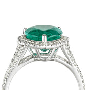 Anello - 18 carati Oro bianco - 5.20ct. tw. Smeraldo - Diamante