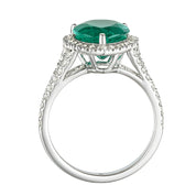 Anello - 18 carati Oro bianco - 5.20ct. tw. Smeraldo - Diamante