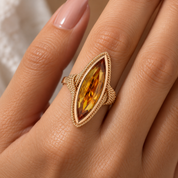 Anello - 18 carati Oro giallo - 8.00ct. tw. Quarzo - Made in Italy - Handmade