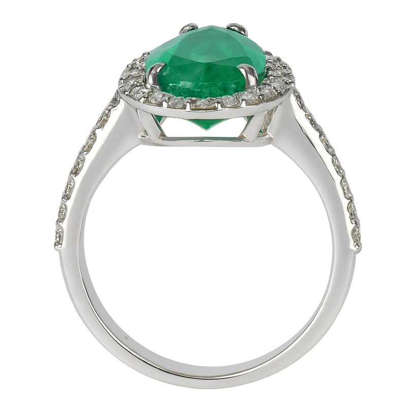 Anello - 18 carati Oro bianco - 4.86ct. tw. Smeraldo - Diamante