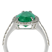 Anello - 18 carati Oro bianco - 4.86ct. tw. Smeraldo - Diamante