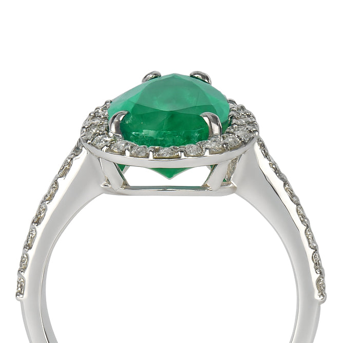 Anello - 18 carati Oro bianco - 4.86ct. tw. Smeraldo - Diamante