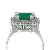 Anello - 18 carati Oro bianco - 8.03ct. tw. Smeraldo - Diamante