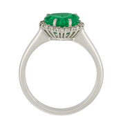 Anello - 18 carati Oro bianco - 1.95ct. tw. Smeraldo - Diamante