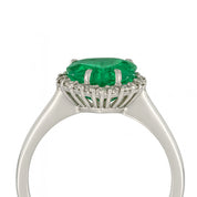 Anello - 18 carati Oro bianco - 1.95ct. tw. Smeraldo - Diamante