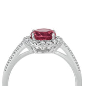 Anello - 18 carati Oro bianco - 2.16ct. tw. Tormalina - Diamante