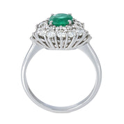 Anello - 18 carati Oro bianco - 2.20ct. tw. Smeraldo - Diamante