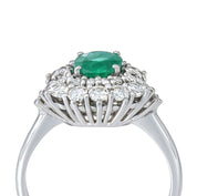 Anello - 18 carati Oro bianco - 2.20ct. tw. Smeraldo - Diamante