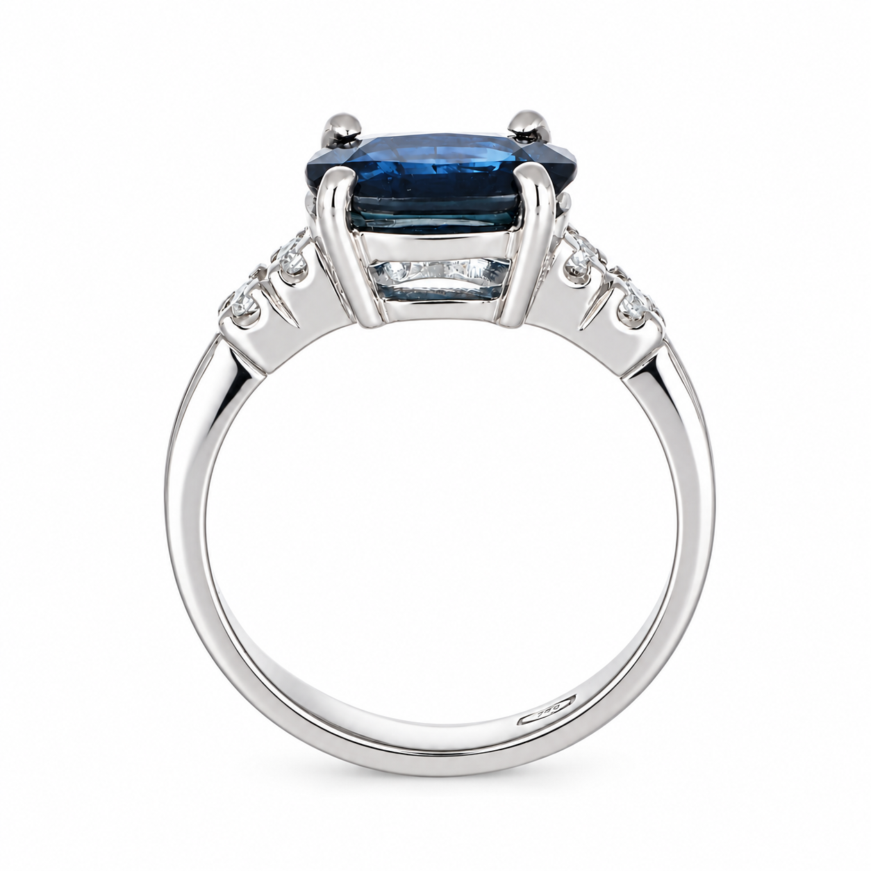 Anello - 18 carati Oro bianco - 1.66ct. tw. Zaffiro - Diamante - Made in Italy - Handmade