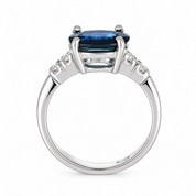 Anello - 18 carati Oro bianco - 1.66ct. tw. Zaffiro - Diamante - Made in Italy - Handmade
