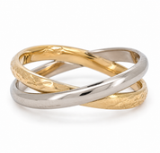 Anello - 18 carati Oro giallo, Oro bianco - Made in Italy - HandMade