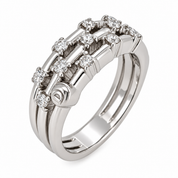 Anello - 18 carati Oro bianco - 0.36ct. tw. Diamante (Naturale) - Made in Italy - HandMade