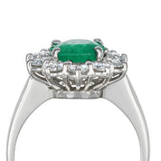 Anello - 18 carati Oro bianco - 2.95ct. tw. Smeraldo - Diamante