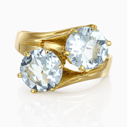 Anello - 18 carati Oro giallo - 4.00ct. tw. Acquamarina - Made in Italy - Handmade