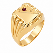 Anello - 18 carati Oro giallo - 0.03ct. tw. Rubino - Made in Italy - Handmade