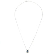 Collana con ciondolo - 18 carati Oro bianco -  0.45ct. tw. Zaffiro - Diamante Collana con ciondolo - 18 carati Oro bianco - 0.45ct. tw. Zaffiro - Diamante