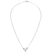 Collana con ciondolo - 18 carati Oro bianco - 0.78ct. tw. Acquamarina - Diamante
