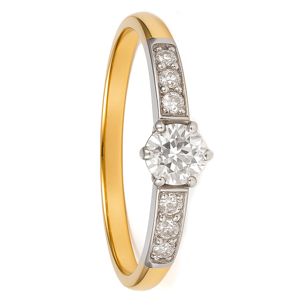 Anello - 14 carati Oro bianco, Oro giallo - 0.59ct. tw. Diamante (Naturale)