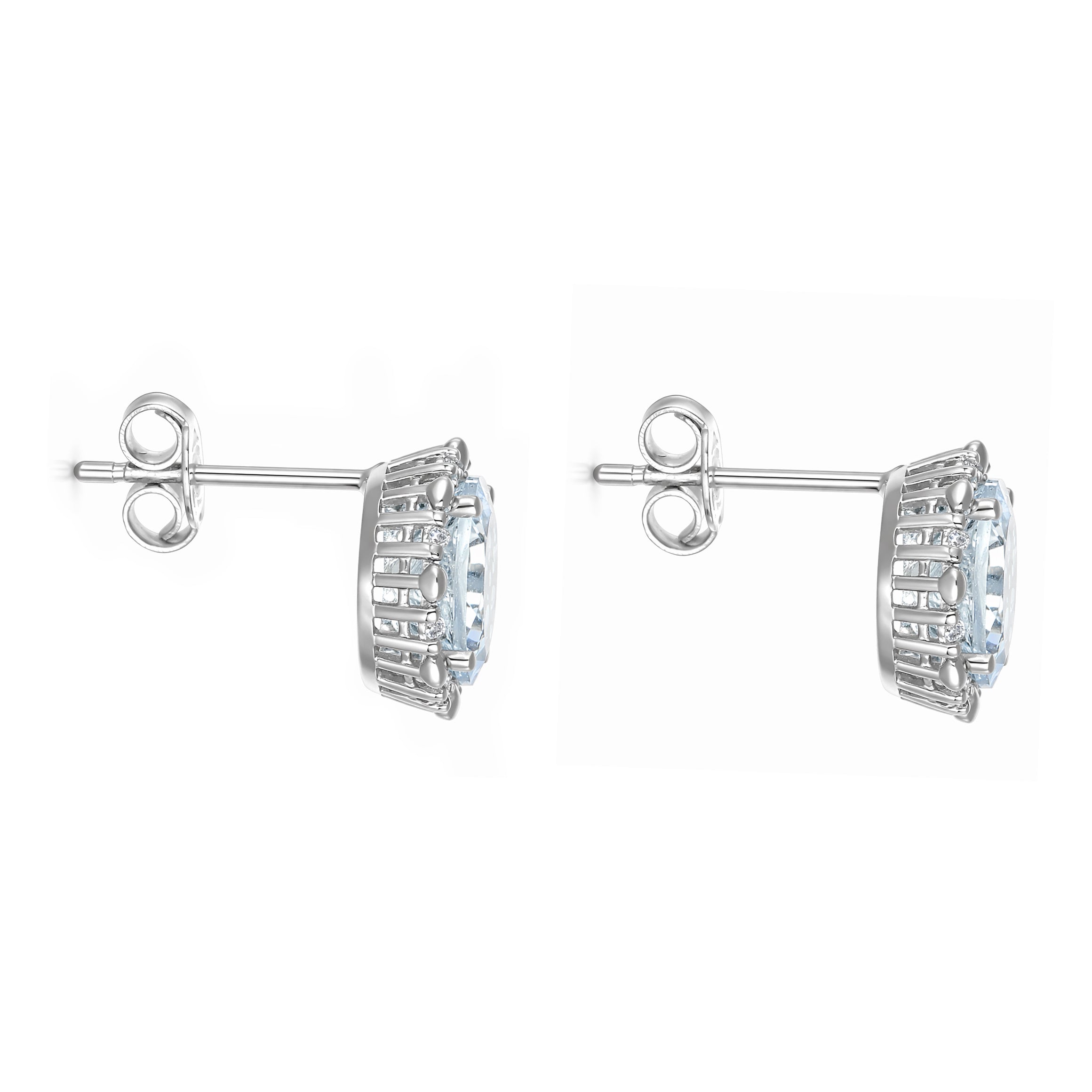 Orecchini - 18 carati Oro bianco - 2.24ct. tw. Acquamarina - Diamante