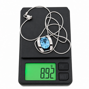 Collana con ciondolo - 18 carati Oro bianco - 5.00ct. tw. Topazio - Made in Italy - Handmade