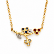 Collana con ciondolo - 18 carati Oro giallo - 0.57ct. tw. Diamante (Naturale) - Rubino