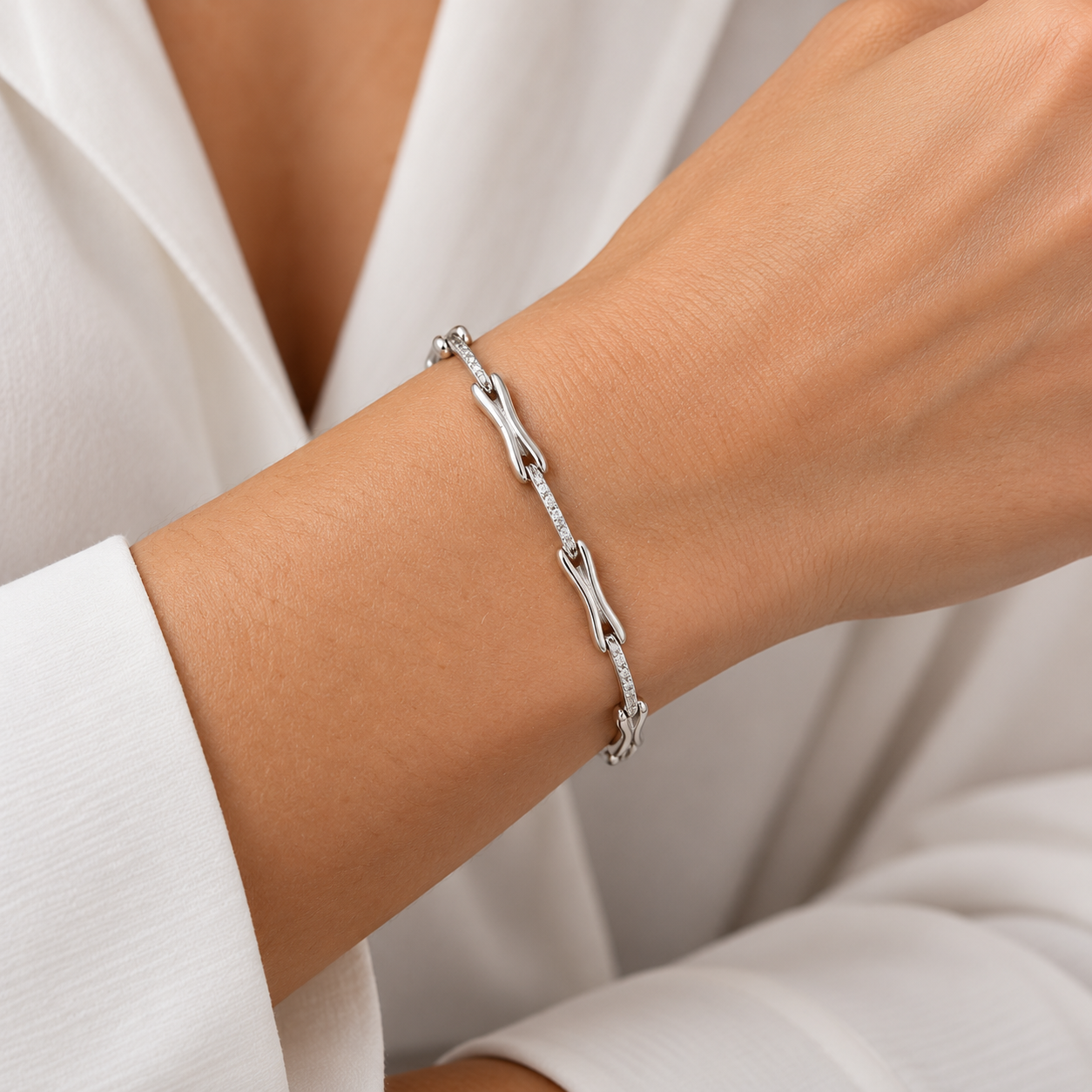 Bracciale - 18 carati Oro bianco - 0.30ct. tw. Diamante (Naturale) - Made in Italy - HandMade