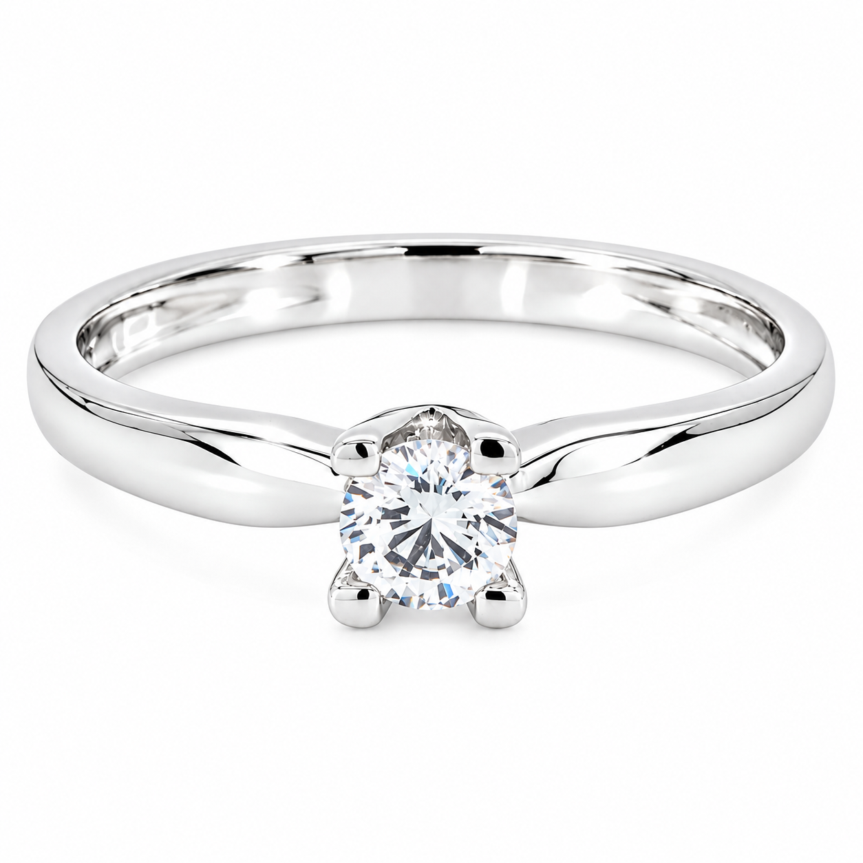 Anello - 9 kt Oro bianco - 0.20ct. tw. Diamante (Naturale) - Made in Italy - Handmade