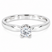 Anello - 9 kt Oro bianco - 0.20ct. tw. Diamante (Naturale) - Made in Italy - Handmade