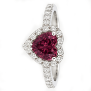 Anello - 18 carati Oro bianco - 1.79ct. tw. Rodolite - Diamante