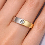 Anello - 18 carati Oro giallo, Oro bianco - 0.3ct. tw. Diamante (Naturale)