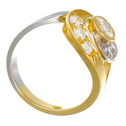 Anello - 18 carati Oro bianco, Oro giallo - 0.90ct. tw. Diamante (Naturale)