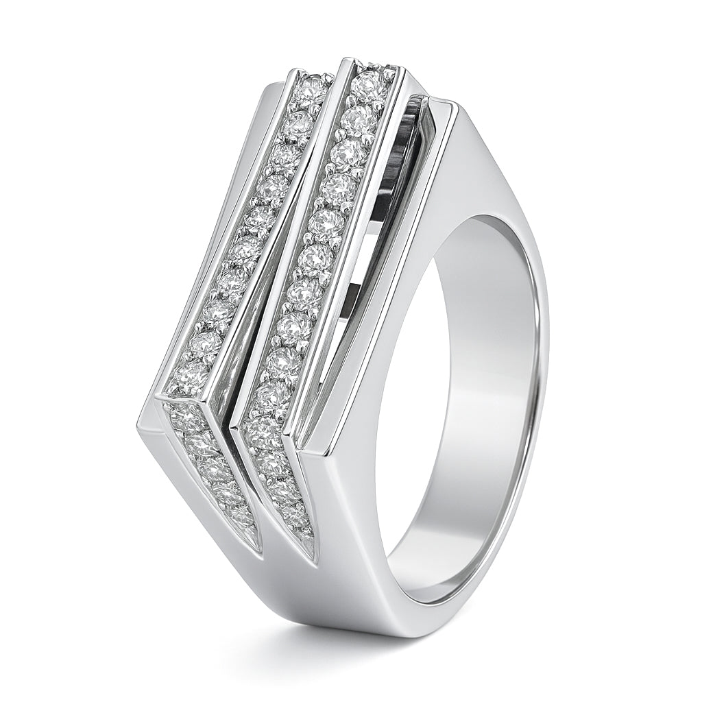 Anello - 18 carati Oro bianco - 0.70ct. tw. Diamante (Naturale)