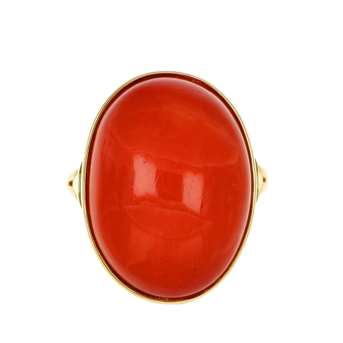 Anello - 18 carati Oro giallo Corallo