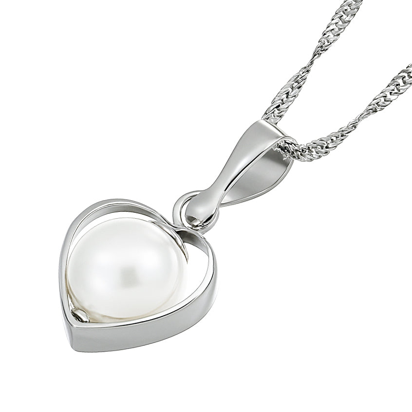 Collana con ciondolo - 18 carati Oro bianco - Perla