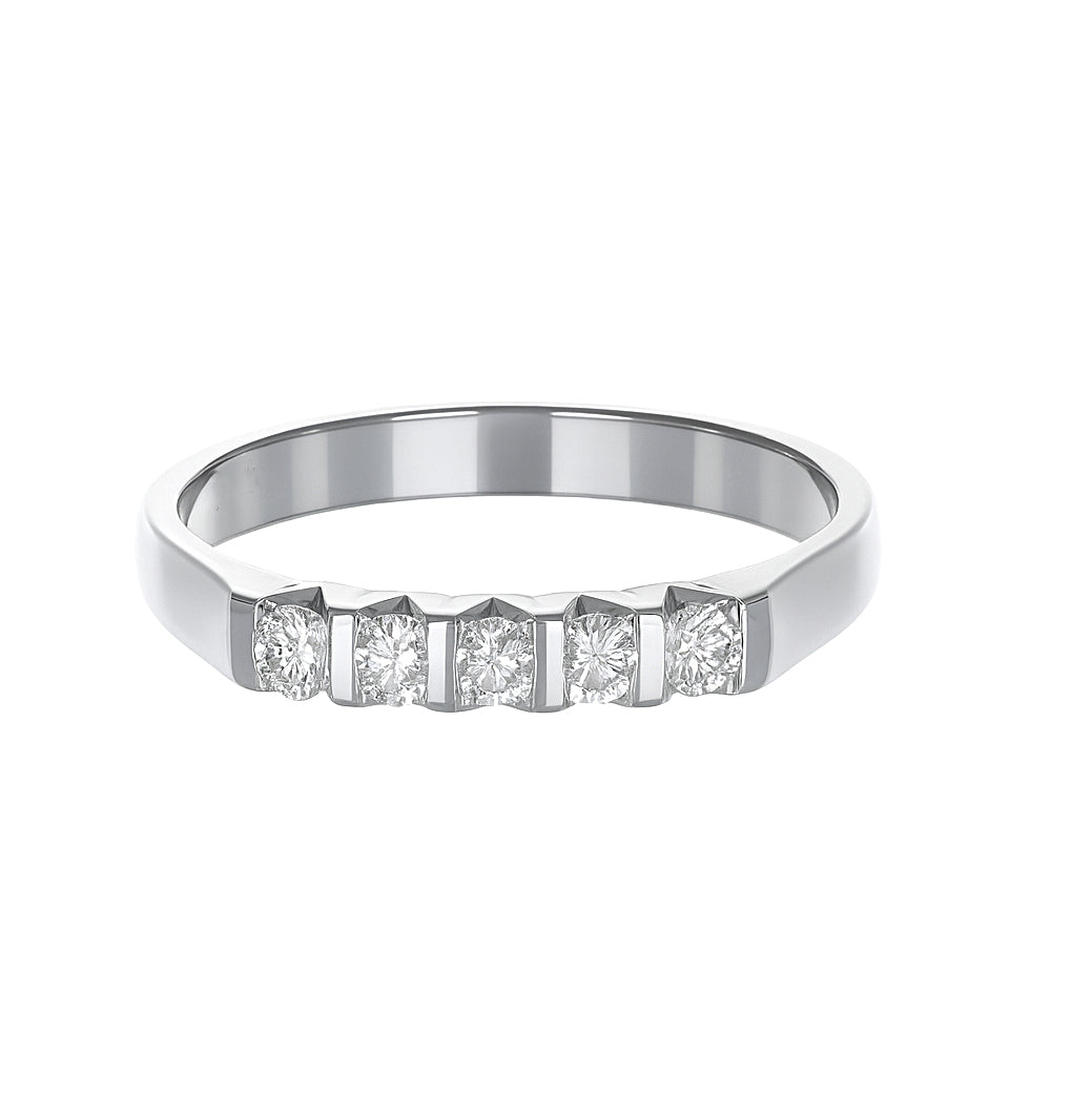 Anello - 18 carati Oro bianco - 0.25ct. tw. Diamante (Naturale)